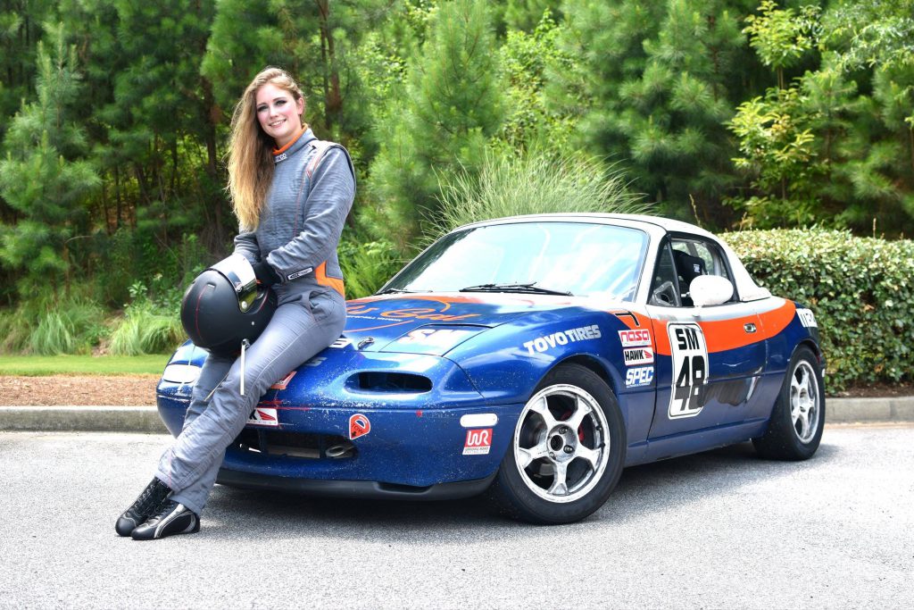 Annika with her MX-5 Mia