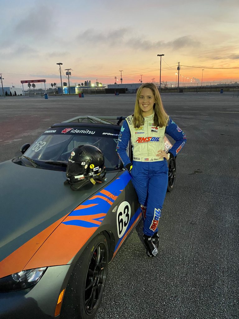 Loni Unser with her Miata MX-5